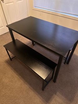 Black wood table