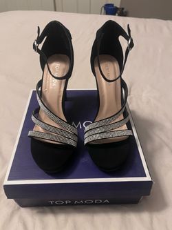 Women’s Rhinestone Strappy Dress Heels - Size 6