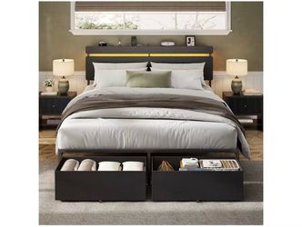 ❤️‍🔥 #A Forestell Queen Bed Frame with Wood Headboard