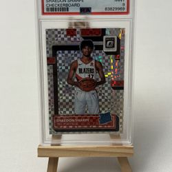 Shaedon Sharp Checkerboard PSA 9 Blazers Rookie 