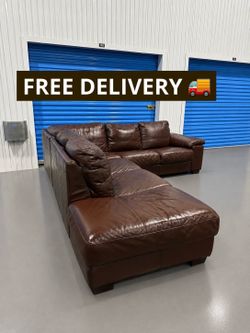 Large Genuine Leather Sectional Free Delivery 🚚