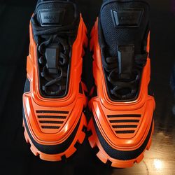 Prada Cloudbust Thunder Sneakers Orange Black Size US 9