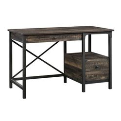 Sauder Steel River Carbon Oak Wood-Look Desk