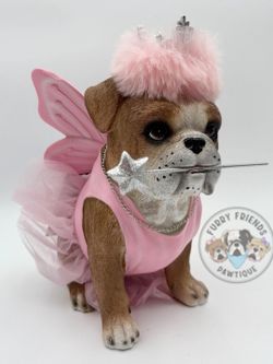 New Pink Ballerina English Bulldog Figurine