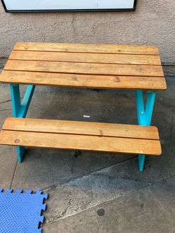 Kids Wooden Picnic Table with Bench
