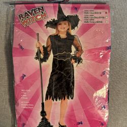 Black Witch Costume Dress Only Child Small 4-6