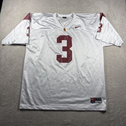 Vintage USC Trojans Nike Team  Football Jersey Men’s 2XL White #3 Made Korea #4A