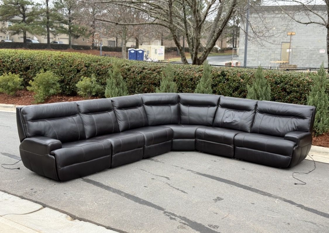 Regis Sectional by Havertys – Real Leather