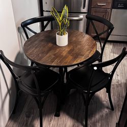 Pottery Barn Round Pedestal French Style Bistro Dining Table