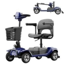 4-Wheel Mobility Scooter for Adults - 12.4 Miles Range, 3.7 mph, Smart Safety Features, Removed Battery, Rotating Swivel Seat, Headlight, Basket, Char