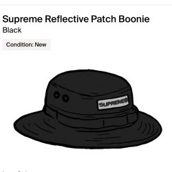 Supreme Reflective Patch Boonie Black