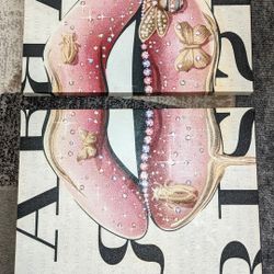 Beautiful art Work, Split Frame, Lips