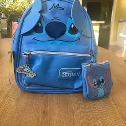 Leather LILO And Stitch Backpack