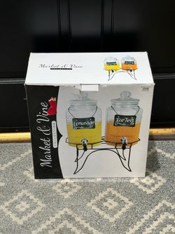 Glass Beverage Dispenser Set