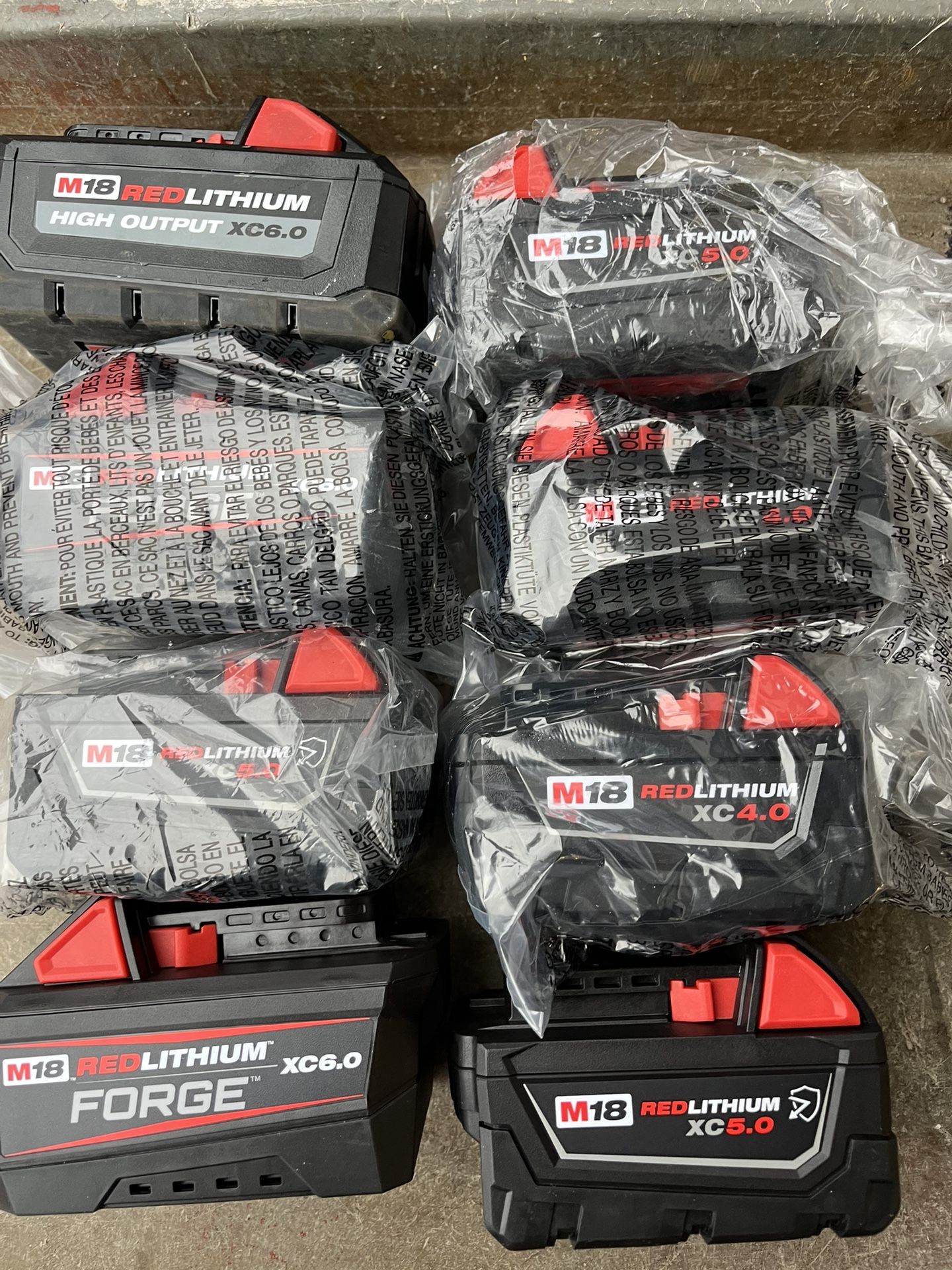 Milwaukee batteries, assorted prices