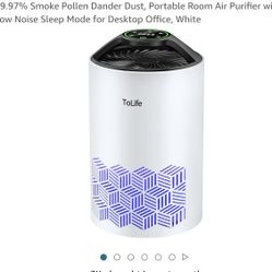 Air Purifiers for bedroom, HEPA Air Purifier for Home, Air Filters 99.97% Smoke Pollen Dander Dust, Portable Room Air Purifier with Low Noise Sleep Mo