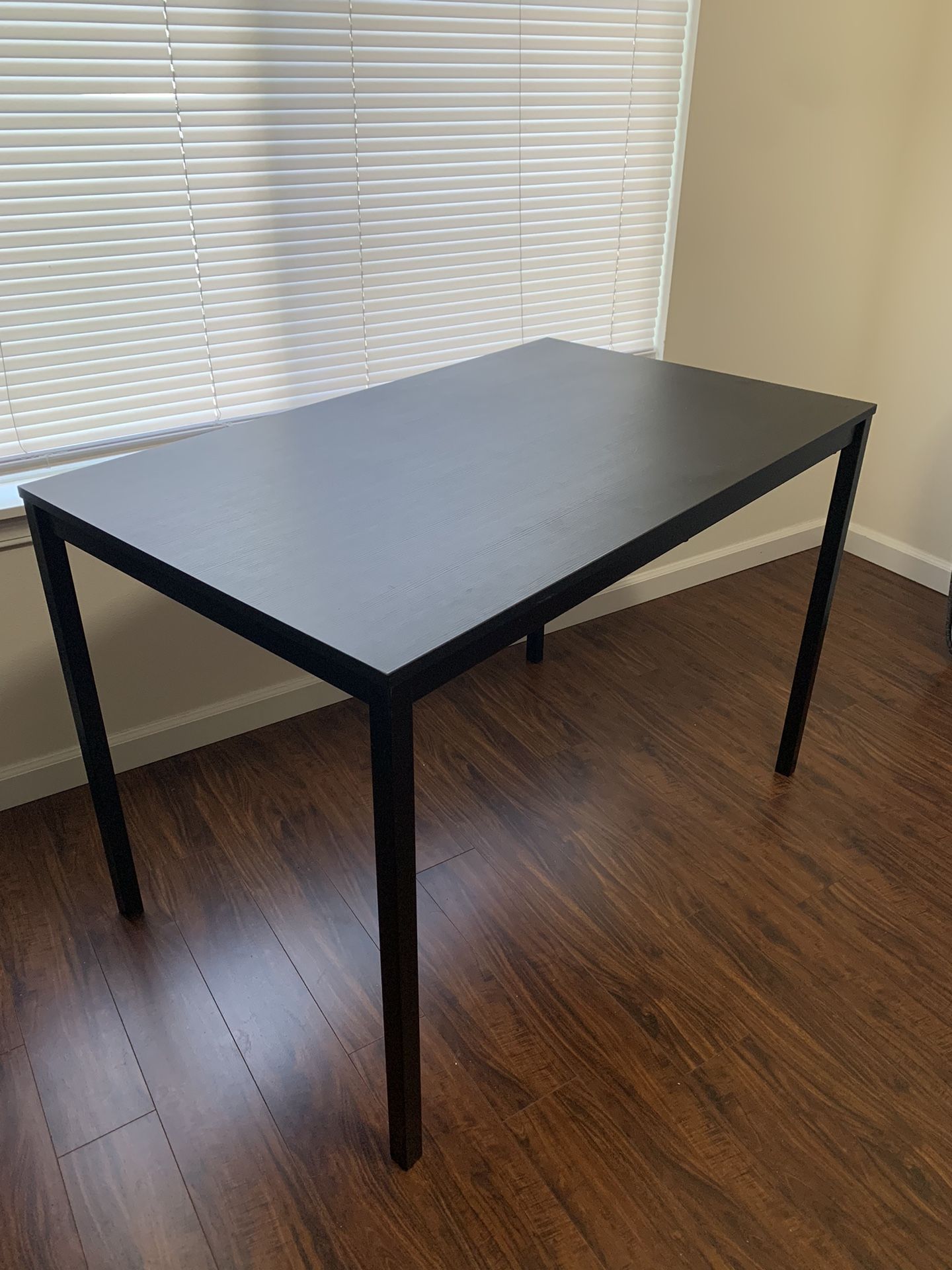 IKEA Black Desk, Black Table, Minimalistic, Modern Style Black Wood Table