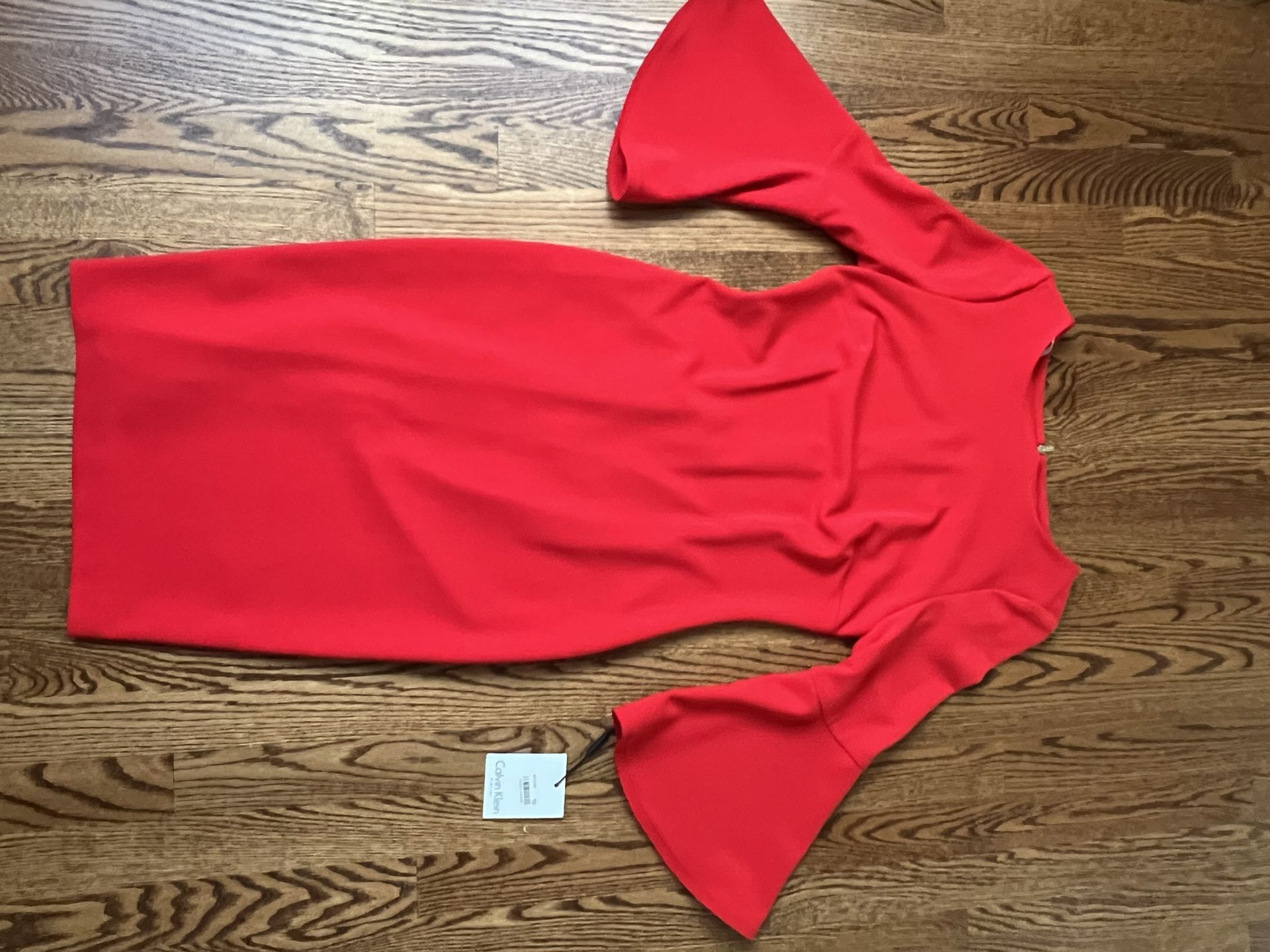Calvin Klein Red Dress Size 2 New With Tags