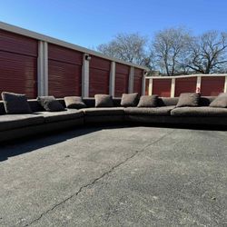 Gray corduroy modular corner sectional sofa