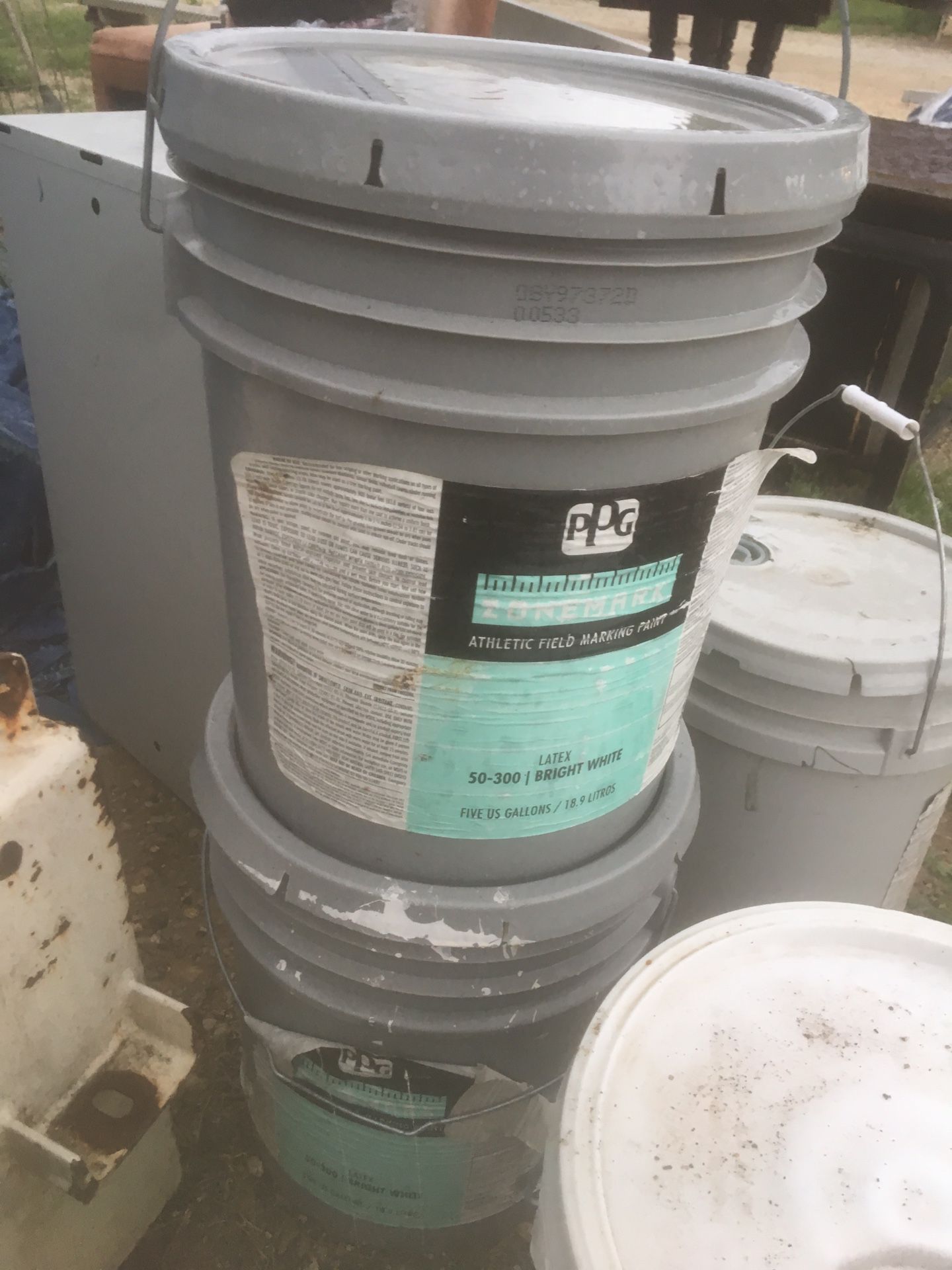 New 5 Gallons of PPG LATEX BRIGHT WHITE 50-300 Athletic field marking PAINT