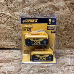 DEWALT 20V MAX XR Premium Lithium-Ion 5.0Ah Battery Pack (2 Pack)