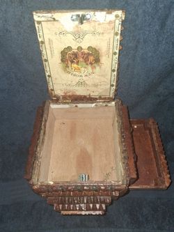 Hand carved folk art box