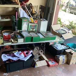 vintage vinyl player, christmas decorations and dolls