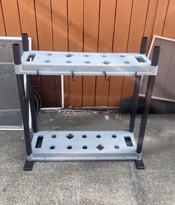 Shovel rake and yard tool organizer