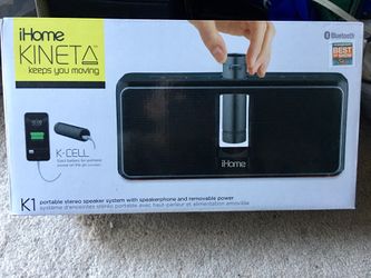 IHOME KINETA PORTABLE BLUETOOTH STEREO SPEAKER SYSTEM w/ REMOVABLE POWER
