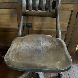 Antique Lawyers/Bankers Wooden Office Chair