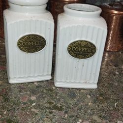 2 Ceramic Containers  Home Decor