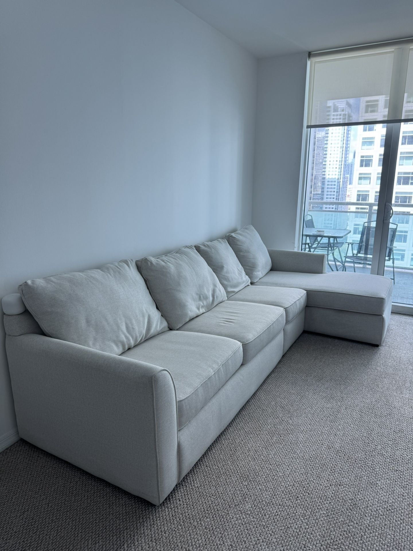 Asheville Light Taupe Fabric Small Right Chaise Sectional Sofa