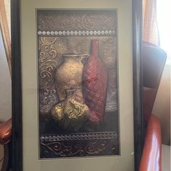 Rustic Frame w/ Vase Painting