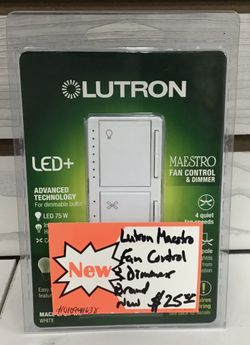 Lutron Maestro Fan Control & Dimmer Brand New 