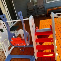 Toddler Slide and Swing Set, 4 in 1 Kids Play Climber Slide Playset Indoor