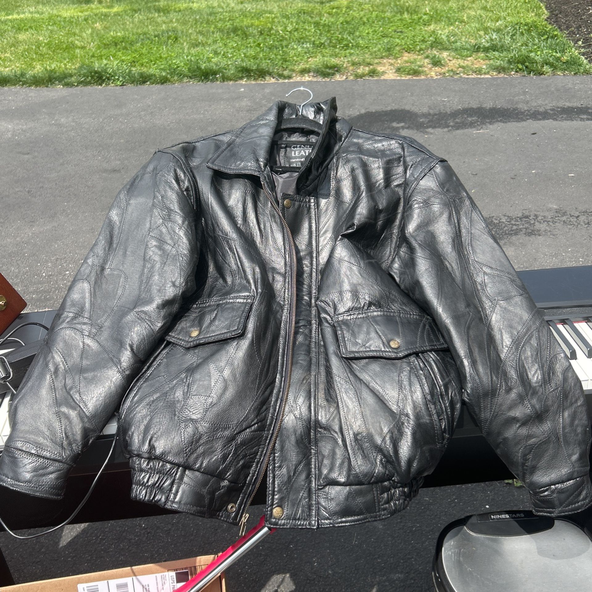 Black Leather Coat size Large | Napoleon Leather Outfitters