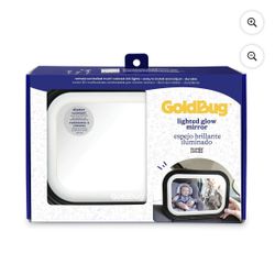 Goldbug Glow Rear-Facing Baby Car Seat Mirror, Adjustable LEDs & Remote Control, Black