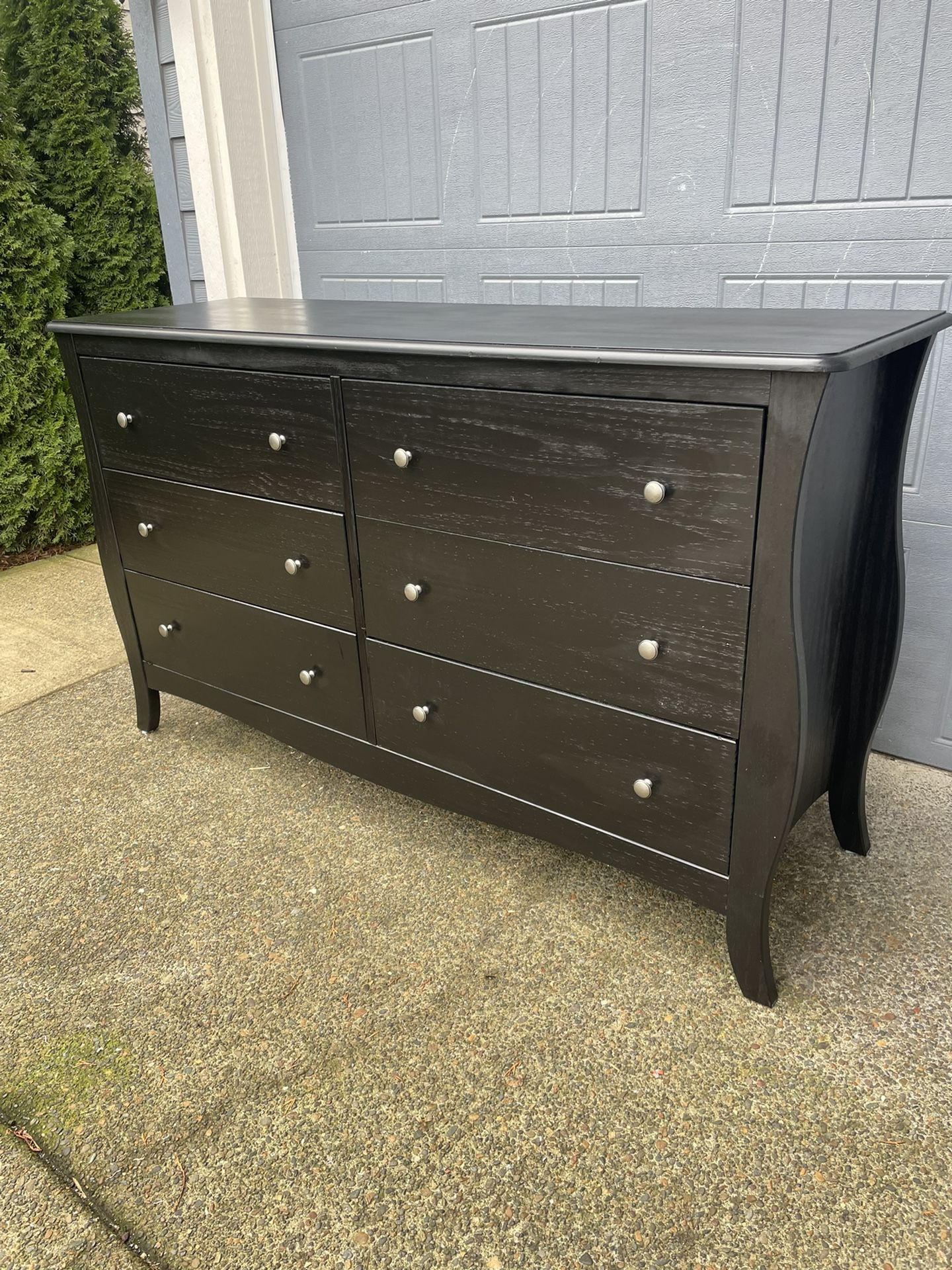 Wood Black Dresser 