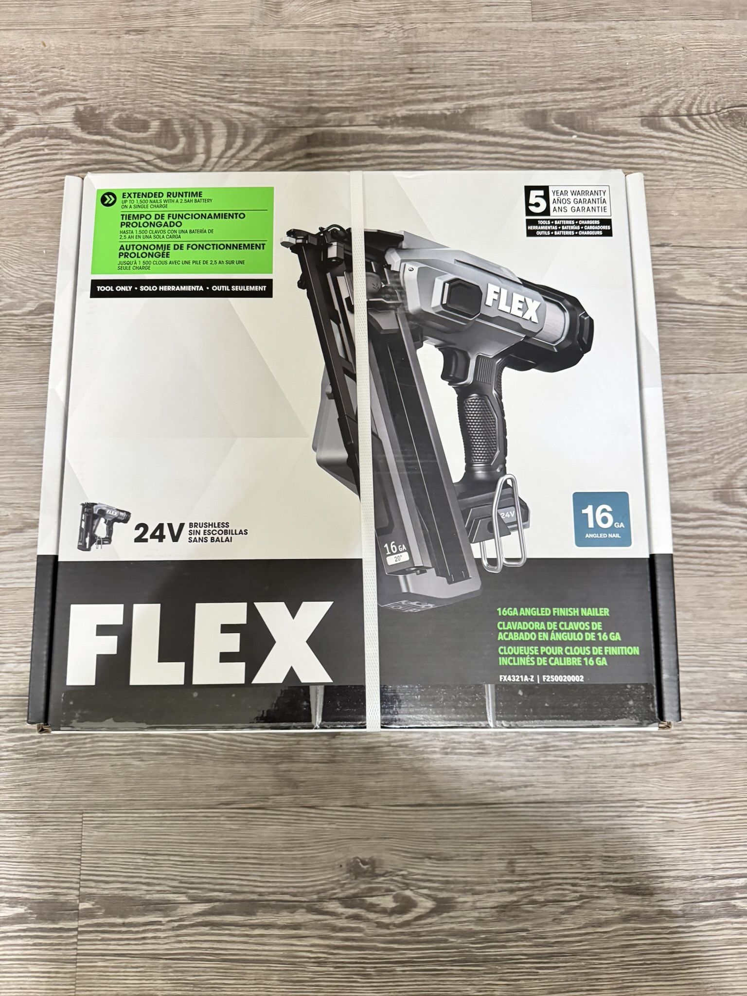 🛠️ FLEX 24V Cordless 16-Gauge Finish Nailer – FX4321-Z – NEW! (Tool Only)