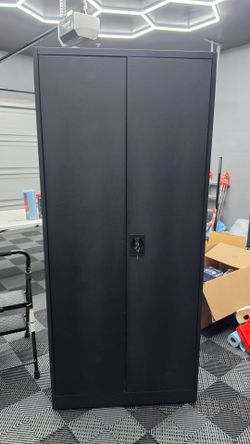 Metal Garage Storage Cabinet – 31.5"W × 71"H × 15.7"D