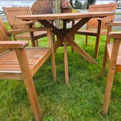 Teak Outdoor 5 Piece Dining Set