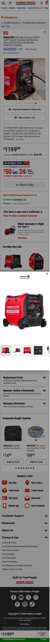 Predator generator remote start brand new