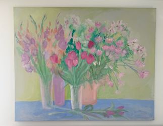Large Floral Canvas Wall Art – Statement Piece, Like New