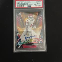 future stars xavier worthy jersey number 1/50 psa 8