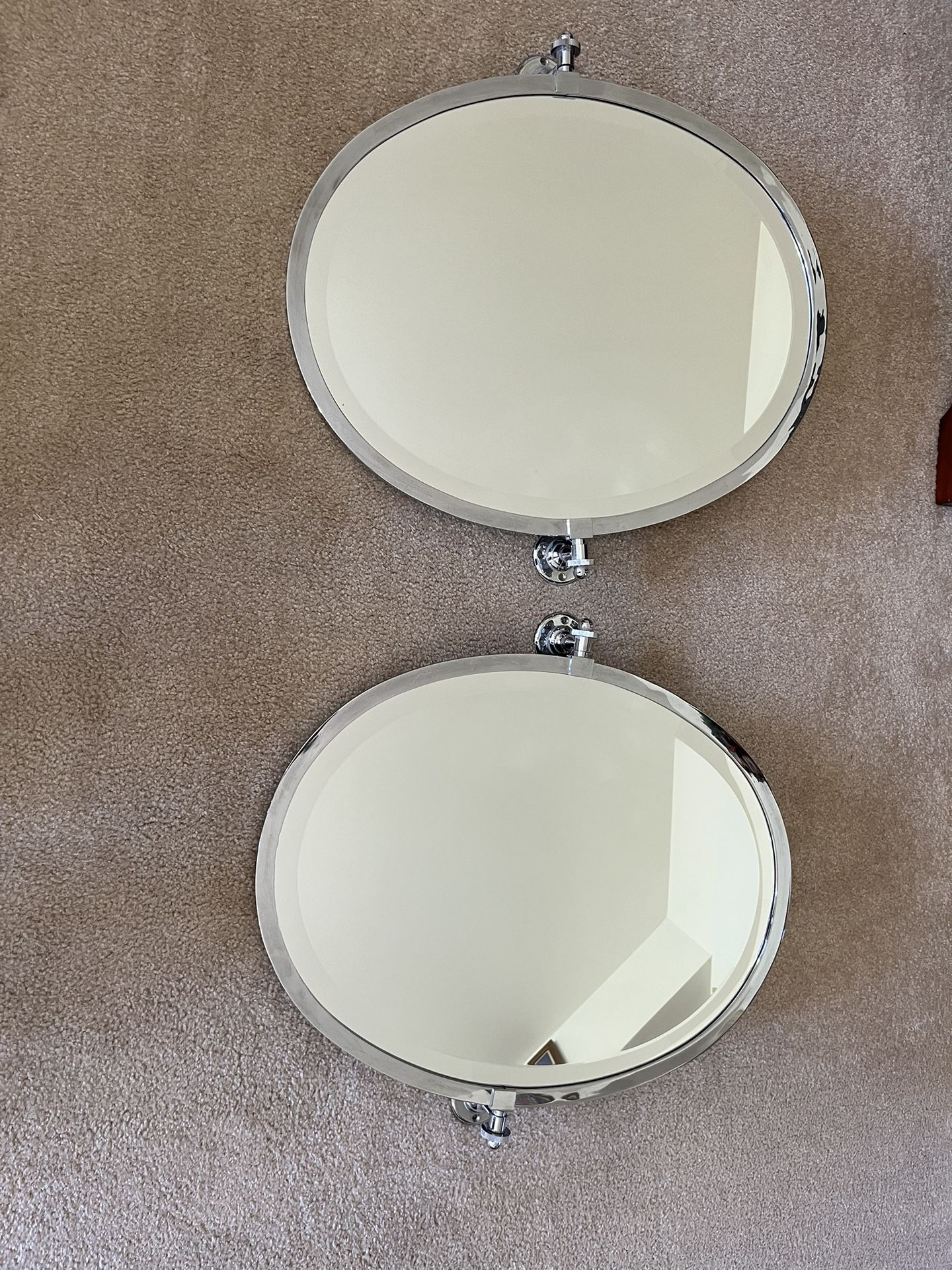 Reduced 2 Oval Tilt Mirrors Pottery Barn Bathroom Kensington Oval