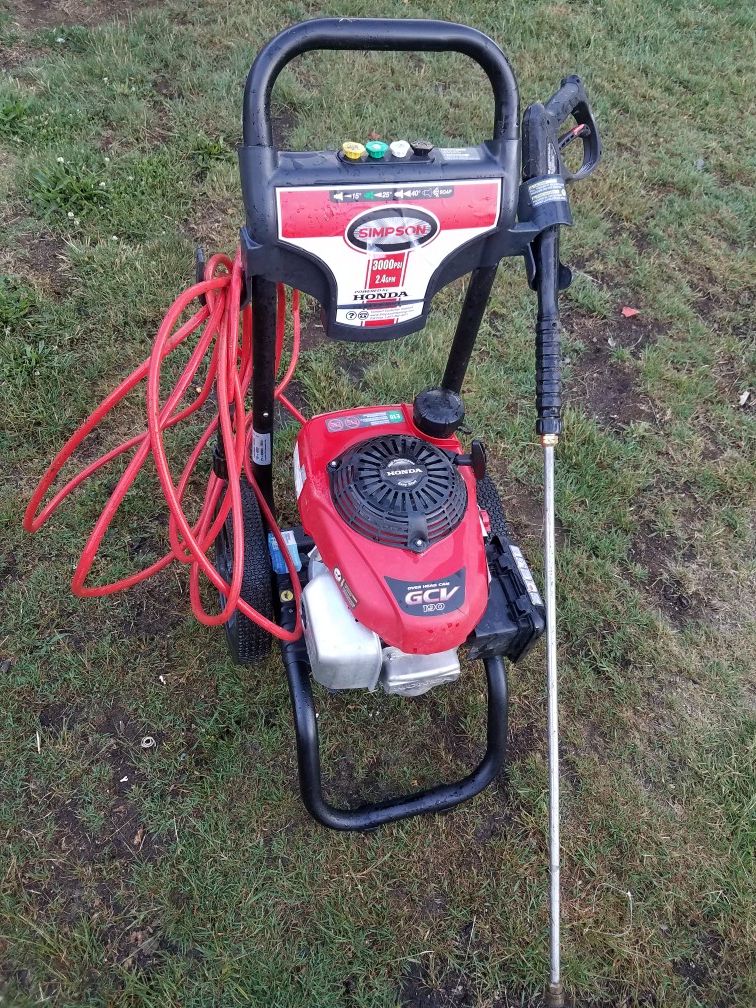 Honda 3100 psi pressure washer. Works great. $389+tax at Lowe's