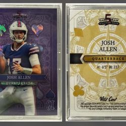 2024 Wild Card 5 Card Draw Stacked Deck - Josh Allen - Purple Ten of Hearts