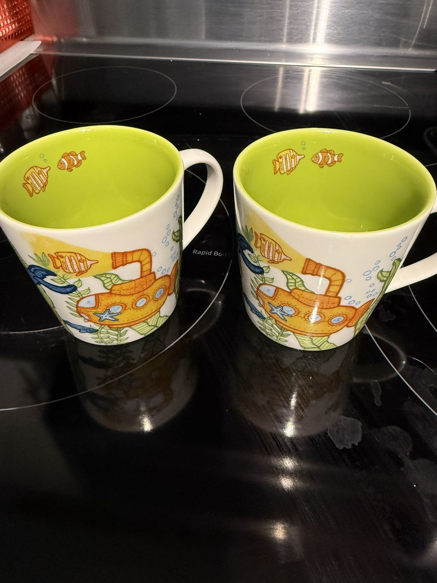 Pair If Starbucks 2010 10 Oz Beatles Yellow Submarine Coffee Cups