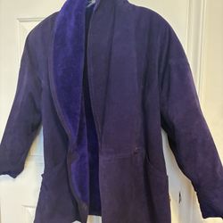  purple faux fur coat 