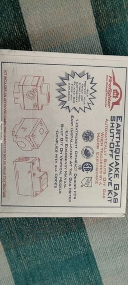 Earthquake gas shut off valve kit